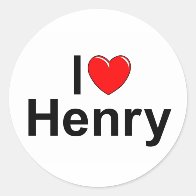 Adesivo Redondo I Love (Heart) Henry (Frente)