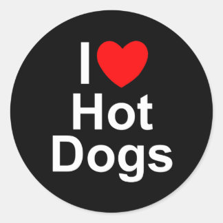 Adesivo Redondo I Love (Heart) Hot Dogs