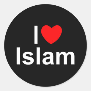 Adesivo Redondo I Love (Heart) Islam