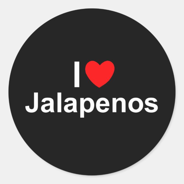 Adesivo Redondo I Love (Heart) Jalapenos (Frente)