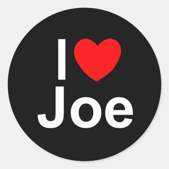 Adesivo Redondo I Love (Heart) Joe (Frente)