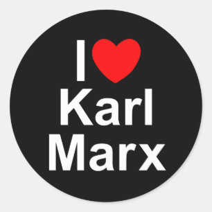 Adesivo Redondo I Love (Heart) Karl Marx