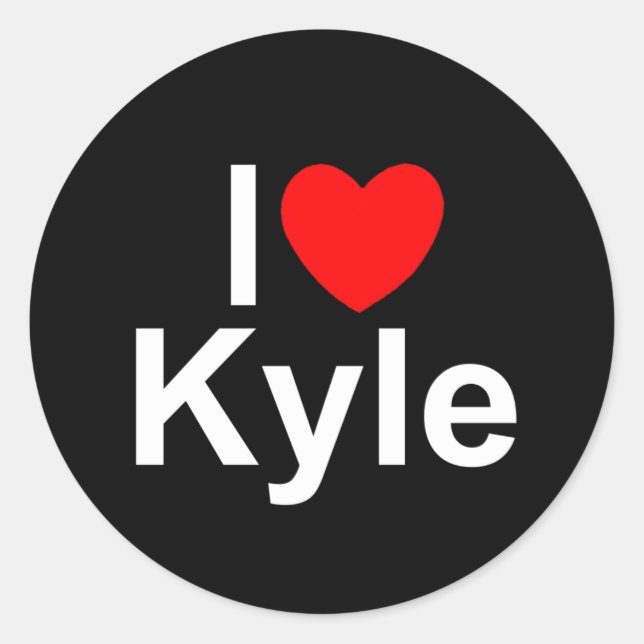 Adesivo Redondo I Love (Heart) Kyle (Frente)