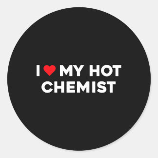 Adesivo Redondo I Love (heart) My Hot Chemist Valentine Couple
