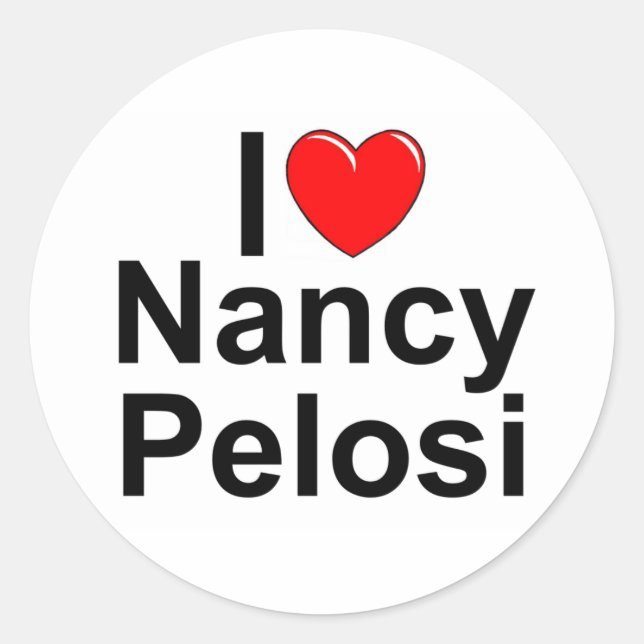 Adesivo Redondo I Love (Heart) Nancy Pelosi (Frente)