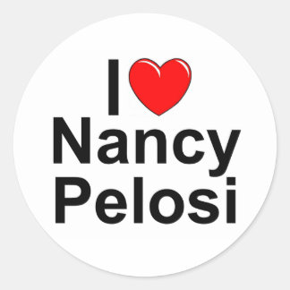 Adesivo Redondo I Love (Heart) Nancy Pelosi