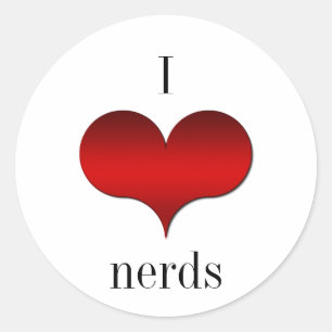 Adesivo Redondo I Love (Heart) Nerd Stickers