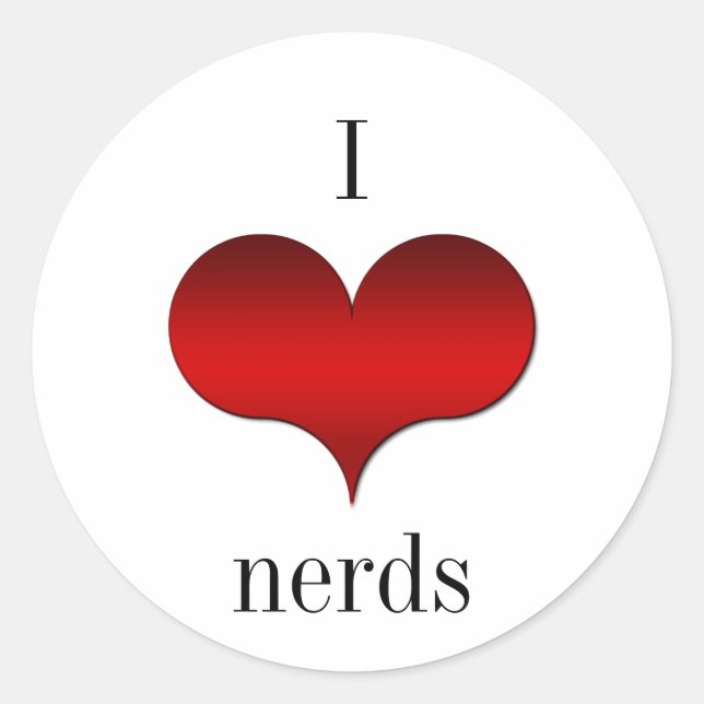 Adesivo Redondo I Love (Heart) Nerd Stickers (Frente)