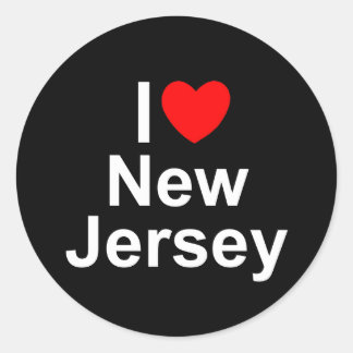 Adesivo Redondo I Love (Heart) New Jersey