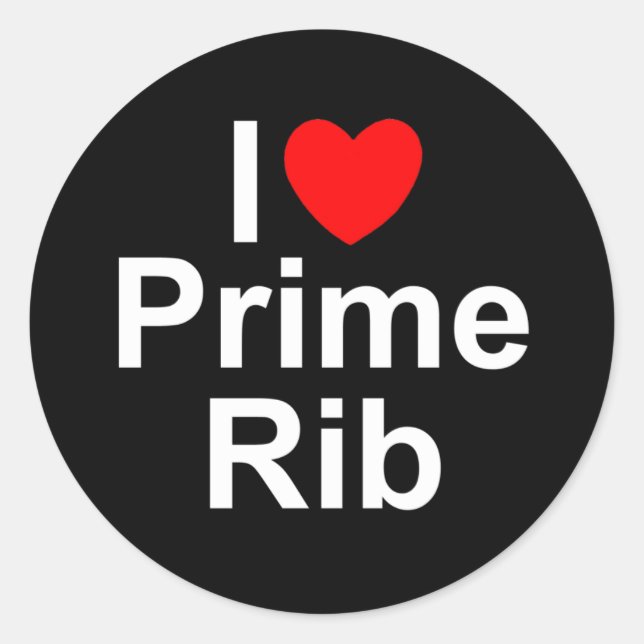 Adesivo Redondo I Love (Heart) Prime Rib (Frente)