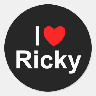 Adesivo Redondo I Love (Heart) Ricky