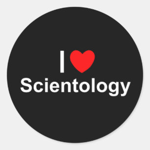Adesivo Redondo I Love (Heart) Scientology