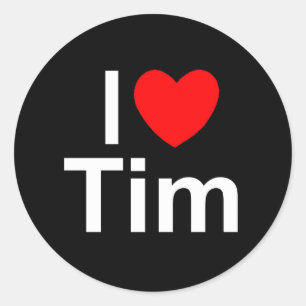 Adesivo Redondo I Love (Heart) Tim