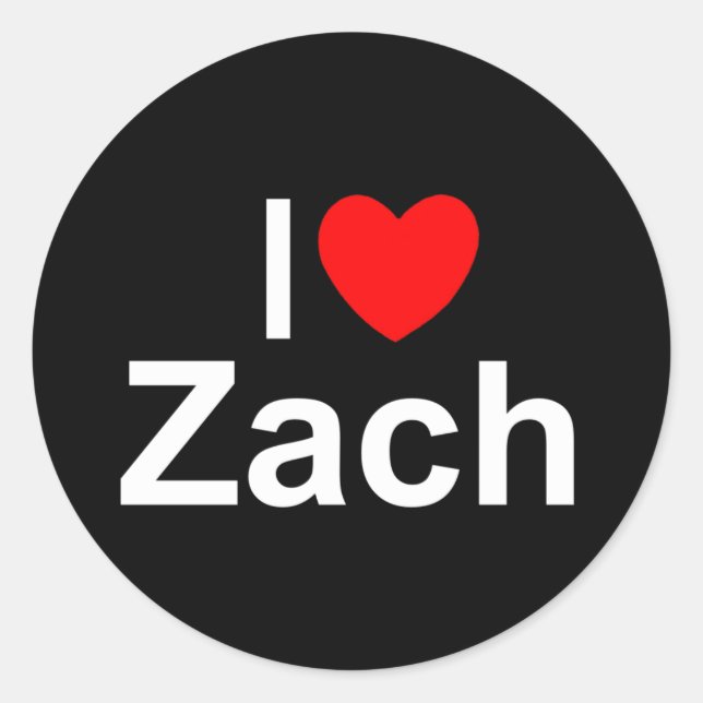 Adesivo Redondo I Love (Heart) Zach (Frente)