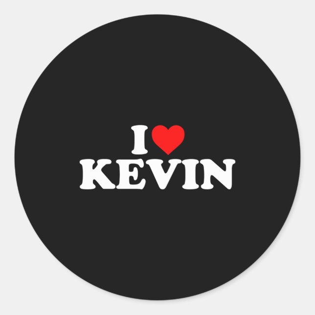 Adesivo Redondo I Love Kevin - Heart Long Sleeve  (Frente)