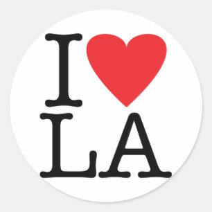 Adesivo Redondo I Love LA (Los Angeles) Stickers