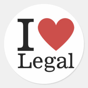 Adesivo Redondo I ❤️ Love Legal - Legal Department STICKER
