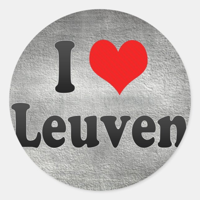 Adesivo Redondo I Love Leuven, Bélgica (Frente)