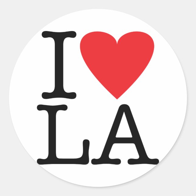 Adesivo Redondo I Love Los Angeles Stickers (Frente)
