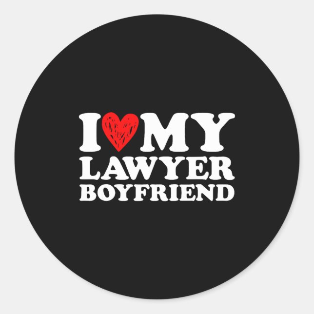 Adesivo Redondo I Love My Lawyer Boyfriend Bf Valentines Day Women (Frente)