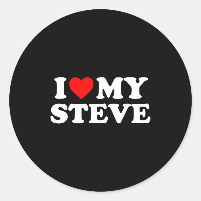 Adesivo Redondo I Love My Steve  (Frente)