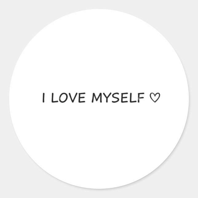 Adesivo Redondo “I Love Myself” Stickers – Cute & Affordable! (Frente)