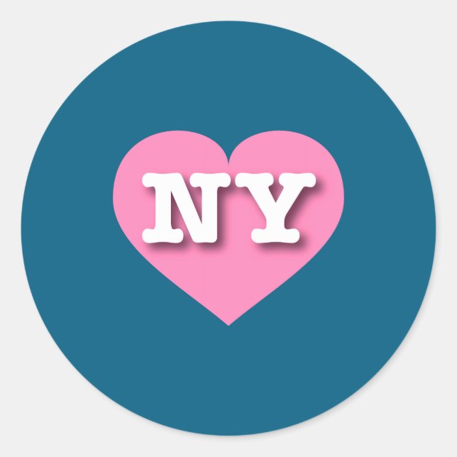 Adesivo Redondo I Love New York Ny Nk Heart  (Frente)