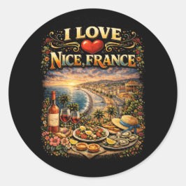 Adesivo Redondo I Love Nice