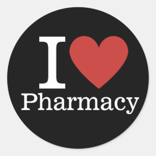 Adesivo Redondo I ❤️ Love Pharmacy for Stuents/Faculty CUSTOM