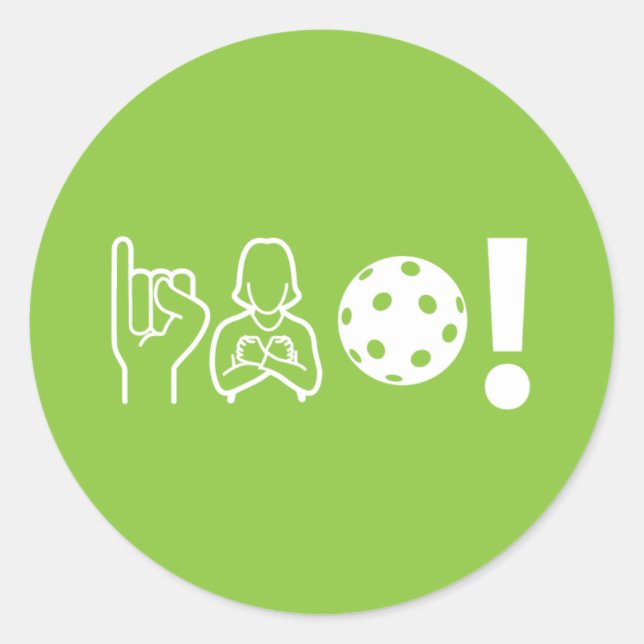 Adesivo Redondo I Love Pickleball (surdo) Sticker Sheet (Frente)