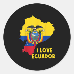 Adesivo Redondo I Love Quito Hello Equador Map Flag Orud Ecuadori