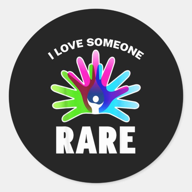 Adesivo Redondo I Love Rare Disease Awareness Shirt - Rare Disease (Frente)