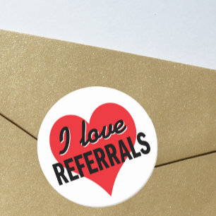 Adesivo Redondo I Love Referencia mensagem de negócios