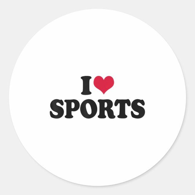 Adesivo Redondo I Love Srts Fitness Motivation  (Frente)