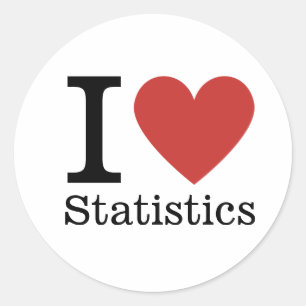 Adesivo Redondo I ❤️ Love Statistics STICKER