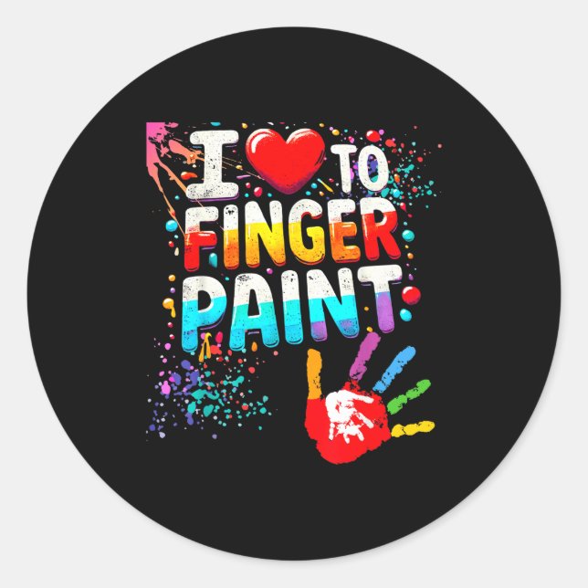 Adesivo Redondo I Love To Finger Paint, I'm Paint Cute Valentines  (Frente)