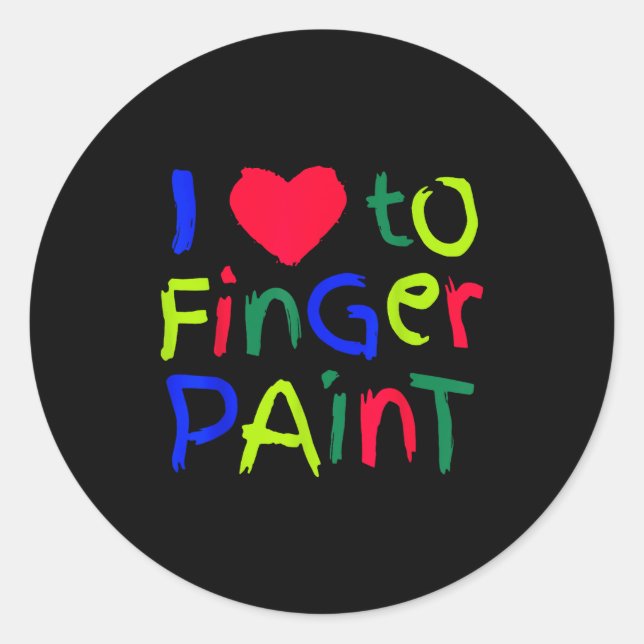 Adesivo Redondo I Love To Finger Paint Matching I'm Paint Couple V (Frente)