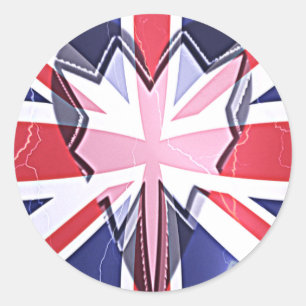 Adesivo Redondo "I Love UK" Art Impressão