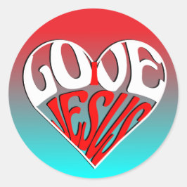 Adesivo Redondo I love you Jesus pixel art