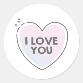 Adesivo Redondo I love you text in heart frame icon