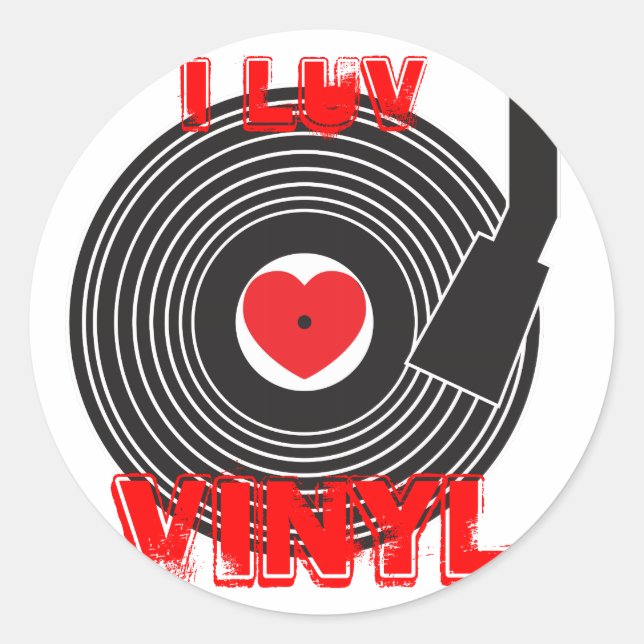 Adesivo Redondo I Luv Vinyl (Frente)