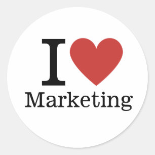Adesivo Redondo I ❤️ Marketing para Empregados PERSONALIZADOS
