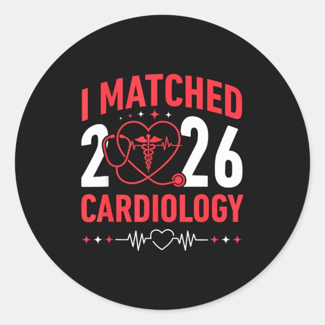Adesivo Redondo I Matched Cardiology Match Day 2026 Residency Resi (Frente)