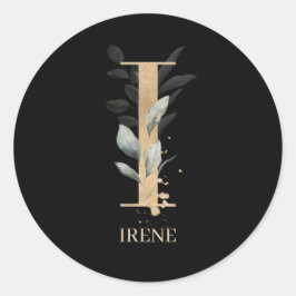 Adesivo Redondo I Monograma Floral Personalizado