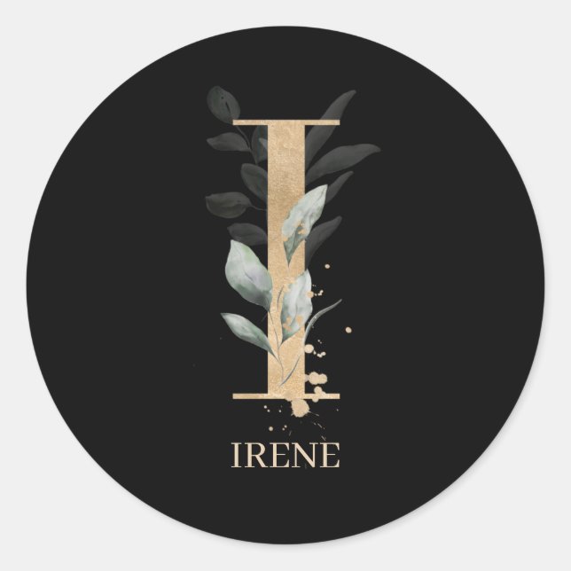 Adesivo Redondo I Monograma Floral Personalizado (Frente)