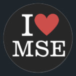 Adesivo Redondo I ❤️ MSE Materials Science e Engineering<br><div class="desc">Mostre orgulhosamente sua paixão por inovação e descoberta com o ❤️ I MSE Materials Science and Engineering CUSTOM Classic Round Sticker. Quer você seja um estudante mergulhando no fascinante mundo dos materiais ou da faculdade modelando o futuro das mentes de engenharia, este adesivo é a maneira perfeita de personalizar seu...</div>