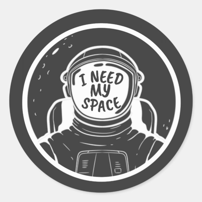 ADESIVO REDONDO I NEED SPACE (Frente)
