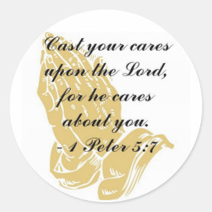 Adesivo Redondo I Peter 5:7 Sticker