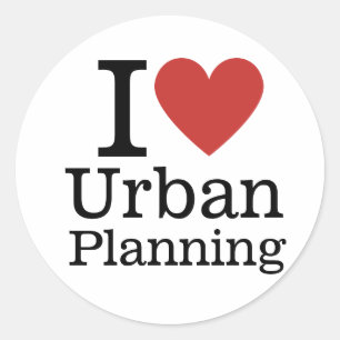Adesivo Redondo I ❤️ planejamento urbano para estudantes/docentes 