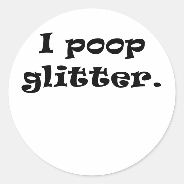Adesivo Redondo I Poop Glitter (Frente)